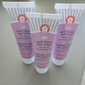 Brand New Never Used First Aid Beauty KP Bump Earser Body Scrub 3x Set Sealed